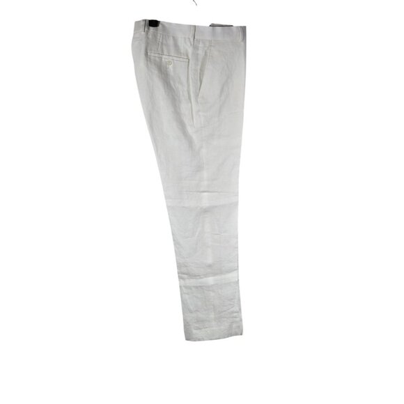 Bar III Size 33W 30L Men's Linen Pants Lined Slim Fit White - Picture 7 of 13